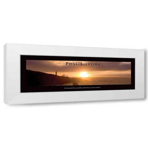 Possibilities - Lighthouse White Modern Wood Framed Art Print by Frontline