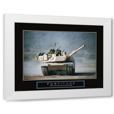 Fortitude - Tank White Modern Wood Framed Art Print by Frontline