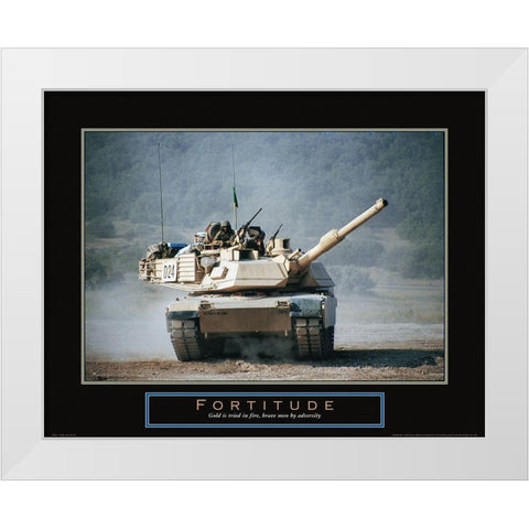 Fortitude - Tank White Modern Wood Framed Art Print by Frontline