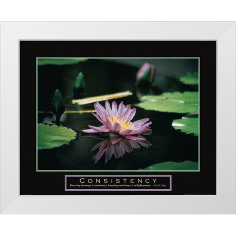 Consistency - Pond Flower White Modern Wood Framed Art Print by Frontline
