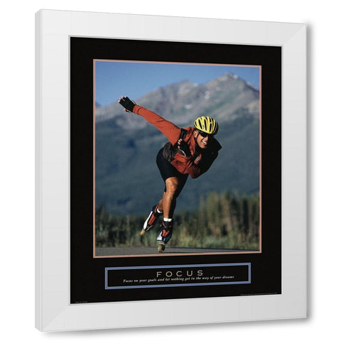 Focus - Inline Skater White Modern Wood Framed Art Print by Frontline