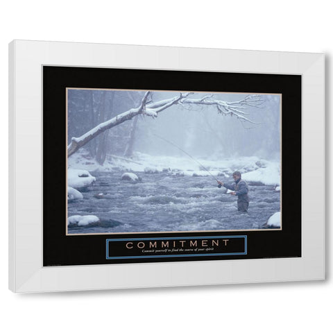 Commitment - Fisherman White Modern Wood Framed Art Print by Frontline