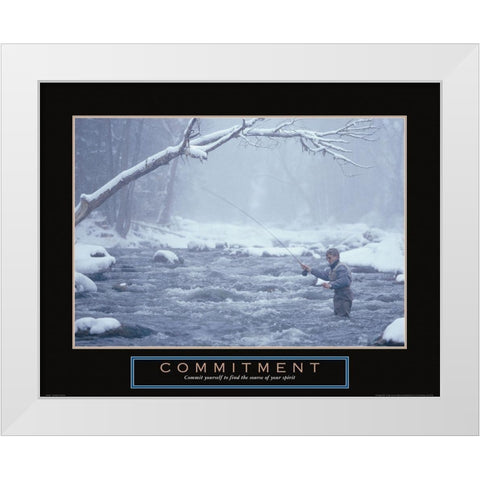 Commitment - Fisherman White Modern Wood Framed Art Print by Frontline