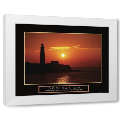 Dedication - Lighthouse White Modern Wood Framed Art Print by Frontline
