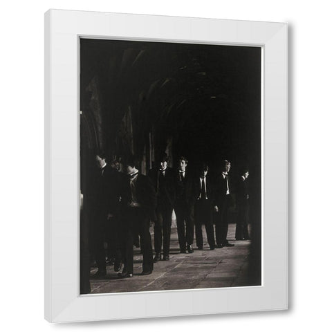 Waiting in the Hall II White Modern Wood Framed Art Print by Unknown