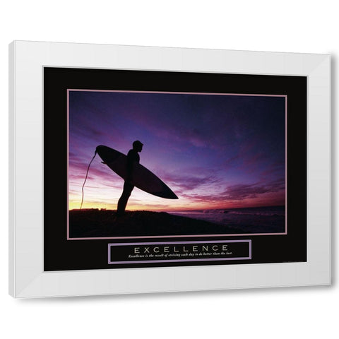 Excellence - Surfer White Modern Wood Framed Art Print by Frontline