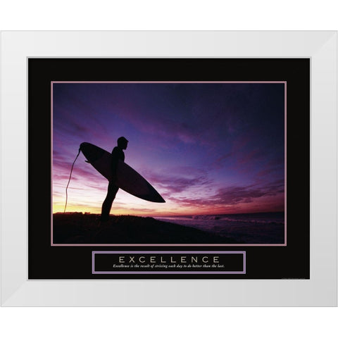 Excellence - Surfer White Modern Wood Framed Art Print by Frontline