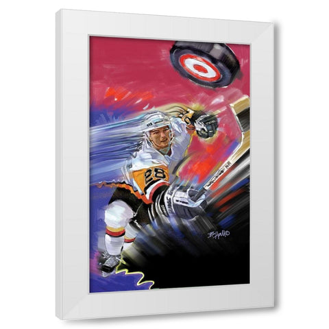 Hockey - Breakaway White Modern Wood Framed Art Print by Unknown