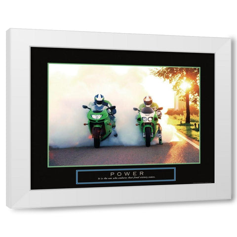 Power - Motorcycles White Modern Wood Framed Art Print by Frontline