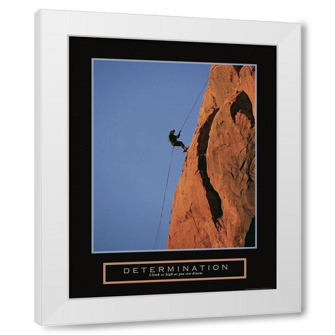 Determination - Climber White Modern Wood Framed Art Print by Frontline