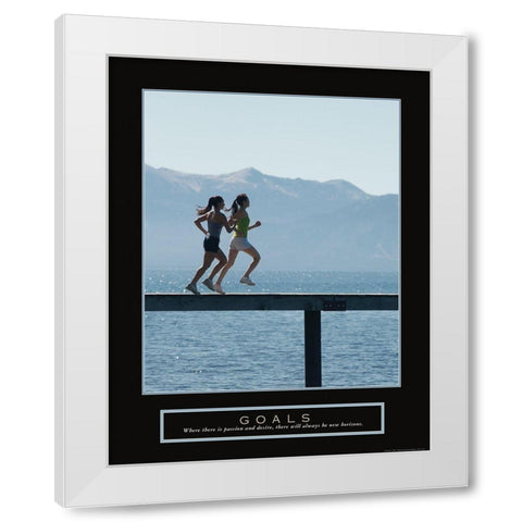 Goals - Girl Joggers White Modern Wood Framed Art Print by Frontline