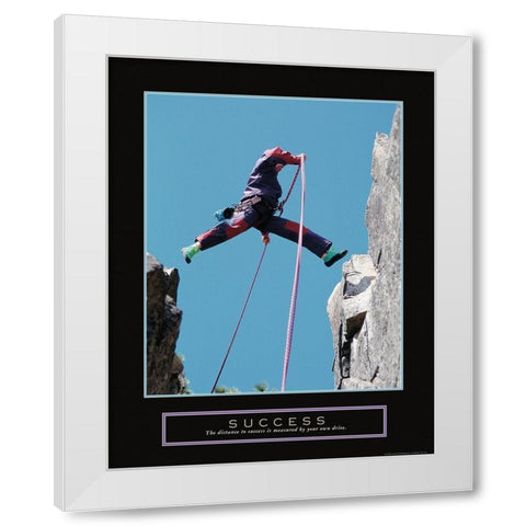 Success - Rock Jumper White Modern Wood Framed Art Print by Frontline