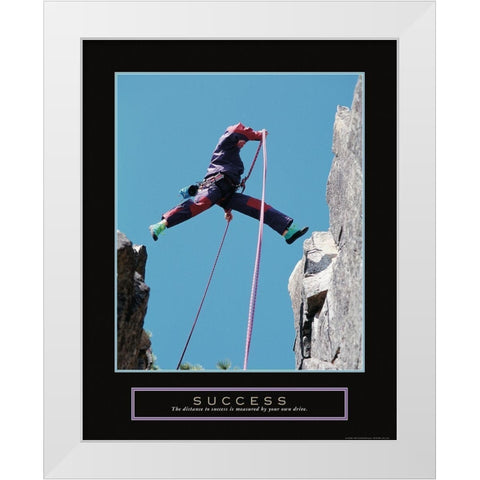 Success - Rock Jumper White Modern Wood Framed Art Print by Frontline