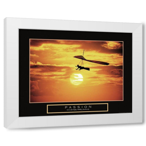 Passion - Hang Glider White Modern Wood Framed Art Print by Frontline