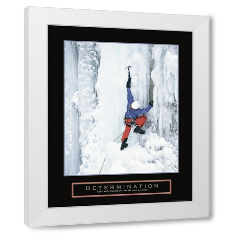 Determination - Ice Climber White Modern Wood Framed Art Print by Frontline