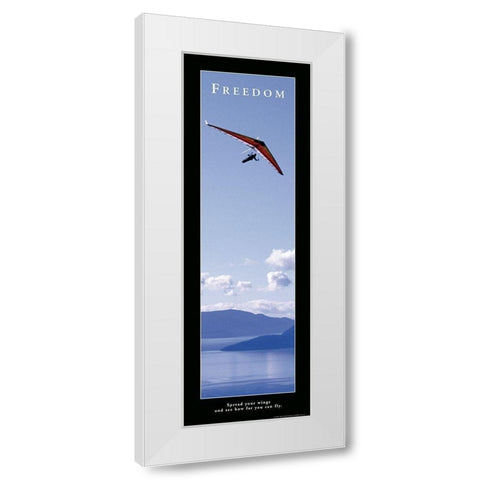 Freedom - Hang Glider White Modern Wood Framed Art Print by Frontline