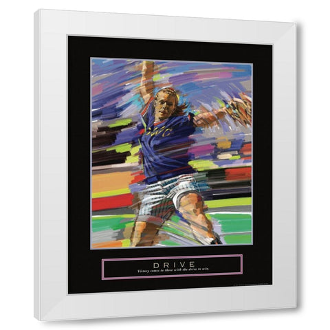 Drive - Softball White Modern Wood Framed Art Print by Frontline