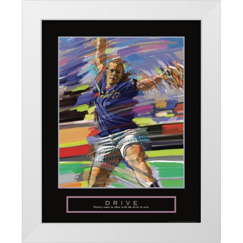 Drive - Softball White Modern Wood Framed Art Print by Frontline