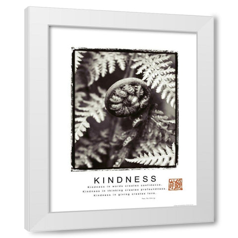 Kindness - Fiddlehead White Modern Wood Framed Art Print by Frontline