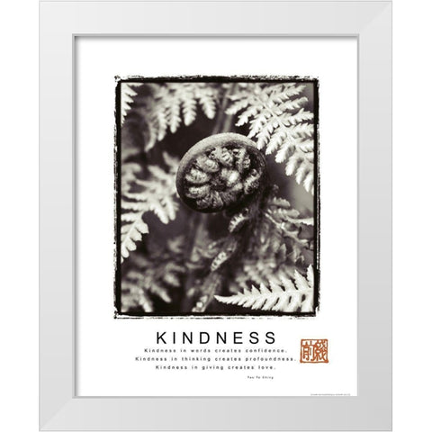 Kindness - Fiddlehead White Modern Wood Framed Art Print by Frontline