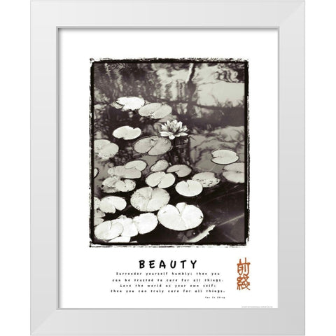 Beauty - Lillypad White Modern Wood Framed Art Print by Frontline