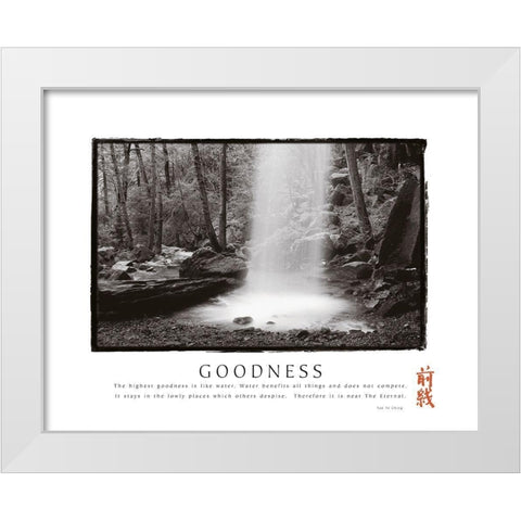 Goodness - Waterfall White Modern Wood Framed Art Print by Frontline