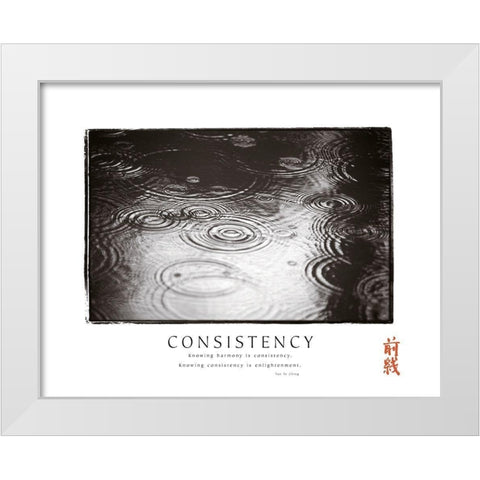 Consistency - Raindrops White Modern Wood Framed Art Print by Frontline