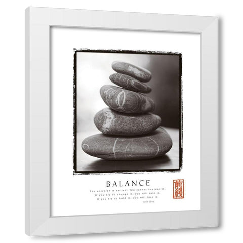Balance - Rocks White Modern Wood Framed Art Print by Frontline