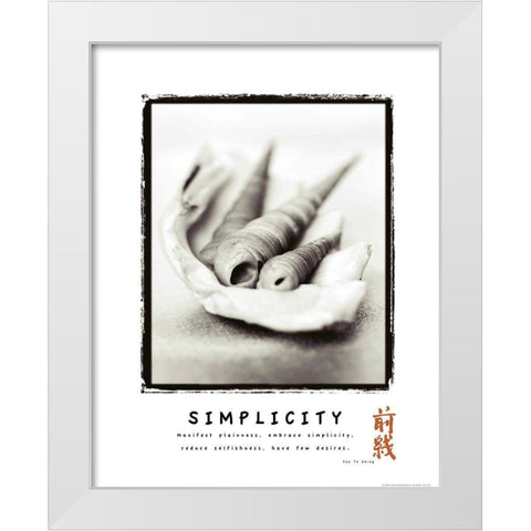 Simplicity - Shells White Modern Wood Framed Art Print by Frontline