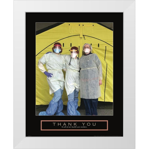 Thank You White Modern Wood Framed Art Print by Hawthorne