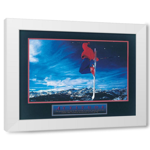 Aki - Attitude White Modern Wood Framed Art Print by Unknown