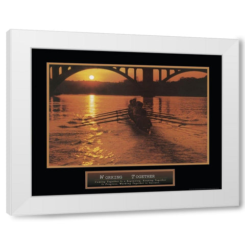 Working Together - Sculling White Modern Wood Framed Art Print by Frontline