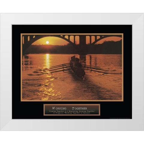 Working Together - Sculling White Modern Wood Framed Art Print by Frontline