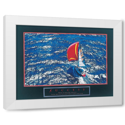 Saolboat - Success White Modern Wood Framed Art Print by Unknown