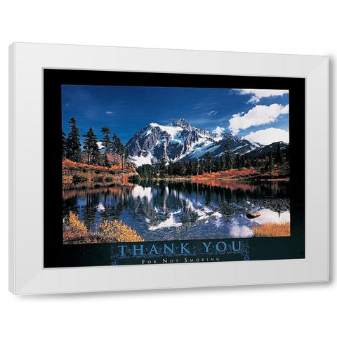 No Smoking White Modern Wood Framed Art Print by Unknown