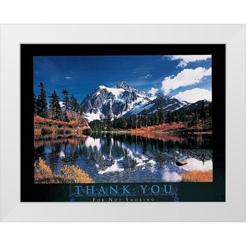 No Smoking White Modern Wood Framed Art Print by Unknown