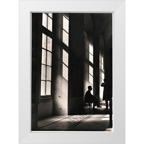 Waiting in the Hall I White Modern Wood Framed Art Print by Unknown