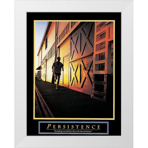 Runner - Persistence White Modern Wood Framed Art Print by Unknown