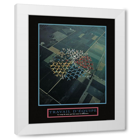 Travaille - D Equipe White Modern Wood Framed Art Print by Frontline