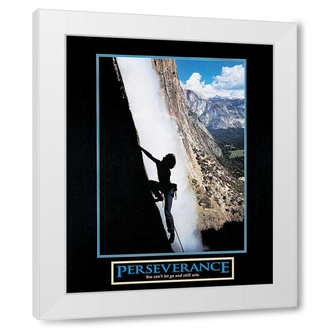 Perseverance Climber White Modern Wood Framed Art Print by Unknown