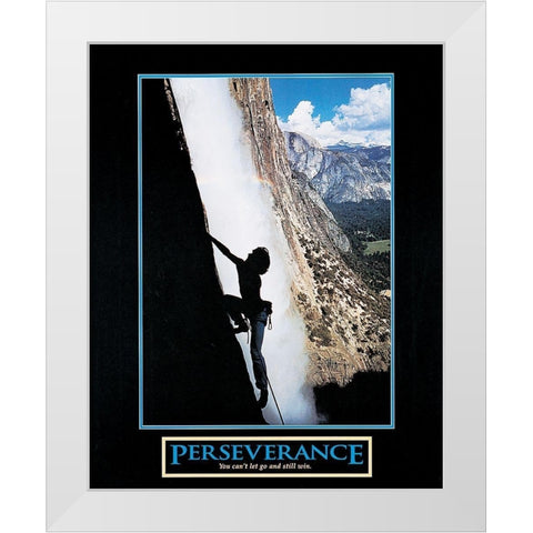Perseverance Climber White Modern Wood Framed Art Print by Unknown