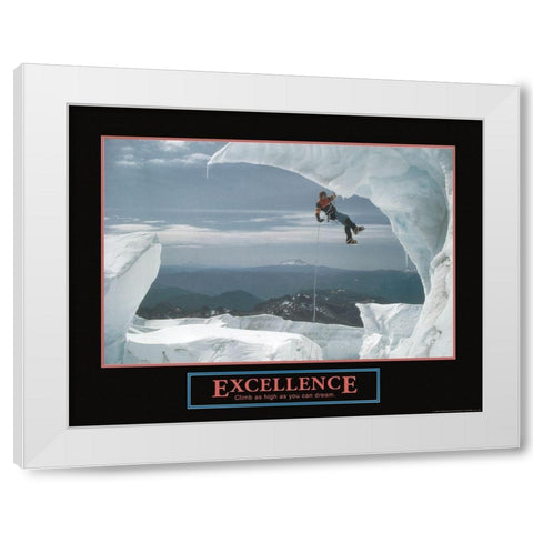 Excellence - Ice Climber White Modern Wood Framed Art Print by Frontline