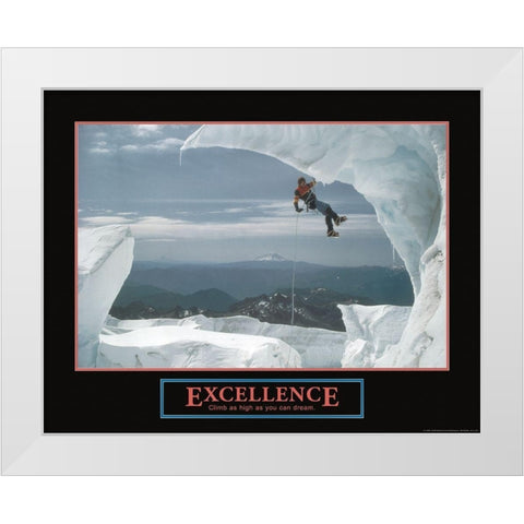 Excellence - Ice Climber White Modern Wood Framed Art Print by Frontline