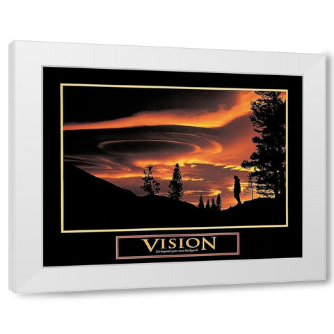Dusk - Vision White Modern Wood Framed Art Print by Unknown
