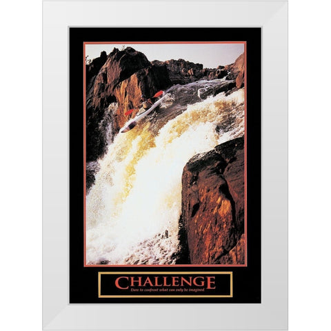 Kayak - Challenge White Modern Wood Framed Art Print by Unknown