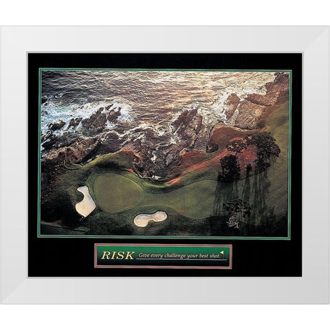 Golf - Risk White Modern Wood Framed Art Print by Unknown