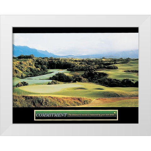 Golf - Commitment White Modern Wood Framed Art Print by Unknown