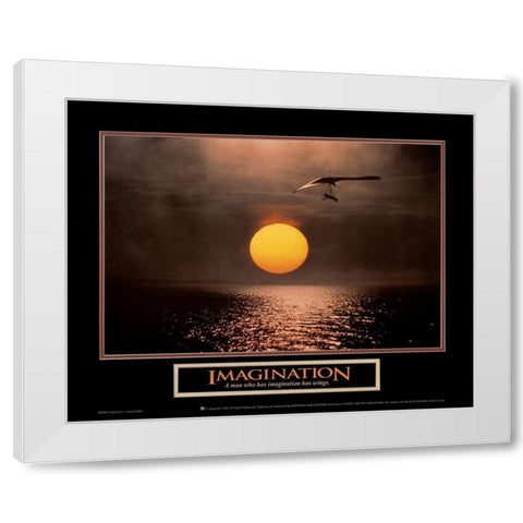 Moon - Imagination White Modern Wood Framed Art Print by Unknown