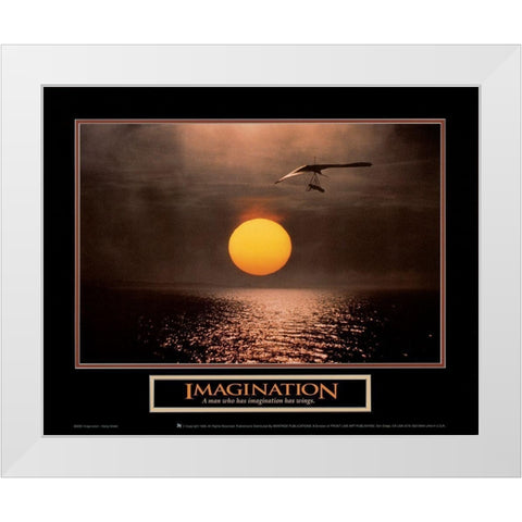 Moon - Imagination White Modern Wood Framed Art Print by Unknown