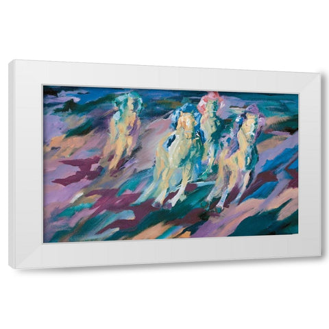 Rorse Race White Modern Wood Framed Art Print by Unknown